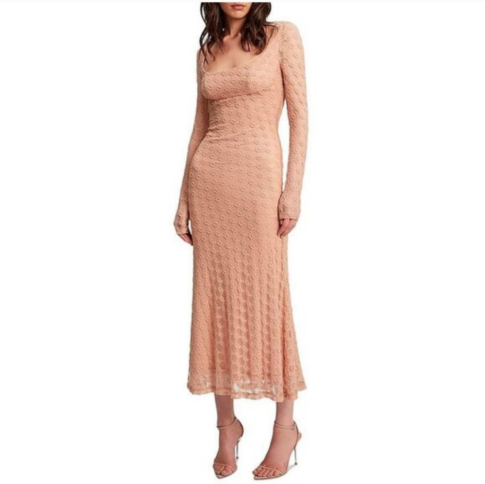 NWT Bardot Tan Adoni Lace Midi Dress